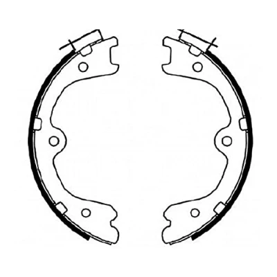 Abbildung von HELLA 8DA 355 050 851 Handbremsbeläge ohne Handbremshebel NISSAN: Murano II, INFINITI: FX SUV, Q70