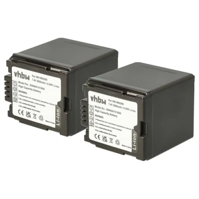 Abbildung von vhbw 2X Akku kompatibel mit Panasonic VDR D220, D310, D50 Videokamera Camcorder (2000 mAh, 7,2 V, Li Ion) + Infochip