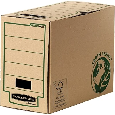 Abbildung von BANKERS BOX Archivschachtel A4+ Format, 200 mm Rückenbreite, Earth Series aus 100% recyceltem Karton, Pack mit 20 Stück