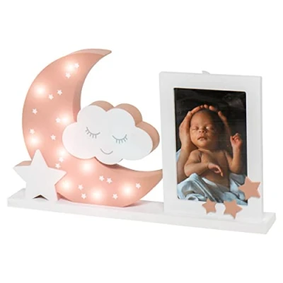 Abbildung von Dooky Moonlight Bilderrahm LED Pure Hazel 10x15cm Fotorahmen Mit Lichtern aus MDF Holz für Kinder &amp; Baby