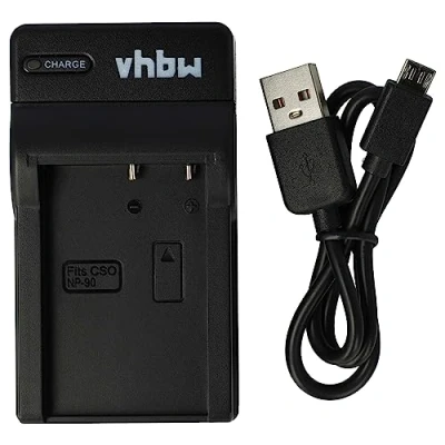 Abbildung von vhbw USB Ladegerät kompatibel mit Casio Exilim EX H10, H20G, FH100 Kamera Camcorder/Akku Ladeschale, Ladeanzeige, 4,2 V