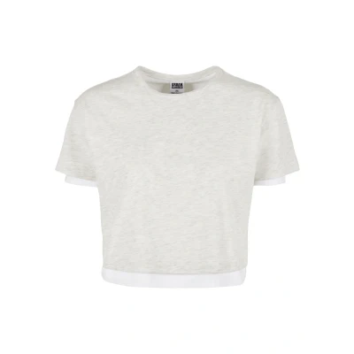 Abbildung von Urban Classics Tshirt basic, Damen, Größe: Medium, Lightgrey/white