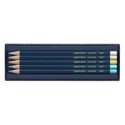 Abbildung von Caran d&#039;Ache Farben set Farbstiften COSMIC BLUE Sonderedition