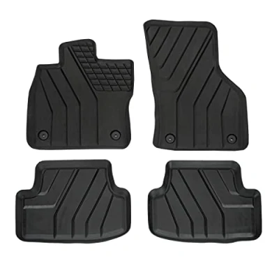 Abbildung von J&amp;J AUTOMOTIVE Eko Gummimatten Gummifußmatten Für Golf 7, 2012 2019, Schwarz, Anti Rutsch, Ohne Geruch, Allwetter, Rand 3cm, Set 4 Teilig