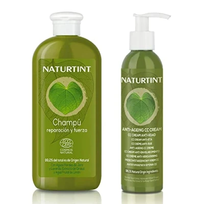Abbildung von Naturtint Repair and Strength Shampoo + CC Cream No Rinse Hair Mask 95% Natürliche Inhaltsstoffe 330 ml 200