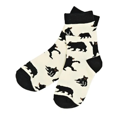 Abbildung von Hatley Jungen Kids Crew Socks, Off White (Bears On Natural), Large