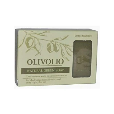 Abbildung von Olivolio botanics 100% grüne extra natives Bio Olivenöl Handseife ohne Mineralöl und Parabene 100 g