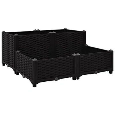 Abbildung von vidaXL Hochbeet Pflanzkasten Pflanzbeet Gemüsebeet Blumenbeet Blumenkasten Frühbeet Gartenbeet Pflanzkübel Blumenkübel 80x80x38cm Polypropylen