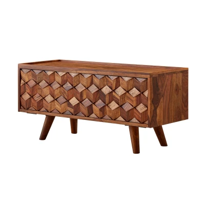 Abbildung von WOHNLING TV Schrank 92x44x35 cm Holz Lowboard Fernsehkommode Fernsehschrank