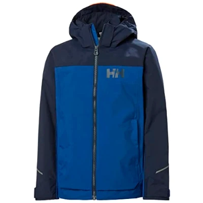 Abbildung von Helly Hansen JR Sogndal Unisex Regenjacke / wasserabweisende Jacke für Kinder, Größe: 128, Deep fjord