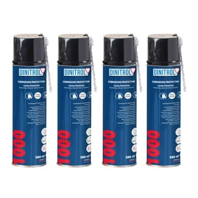 Abbildung von Rejel Dinitrol 1000 Klares Hohlraumwachs, 500 ml, Sprühdose, 4 Stück
