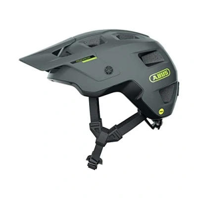 Abbildung von ABUS MTB Helm MoDrop MIPS robuster Fahrradhelm mit Aufprallschutz für Mountainbiker individuelle Passform Unisex Grau Matt, S