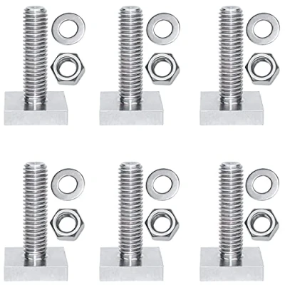 Abbildung von QIQN T nut Adapter Nutensteine M8x30mm Nutsteine Dachträger Dachbox mit Muttern und Unterlegscheiben für Relingträger Kompatibel zu Thule (6er Set 20 x 20mm)