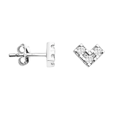 Abbildung von SOFIA MILANI Damen Ohrringe 925 Silber mit Zirkonia Steinen Dreieck Ohrstecker E1386