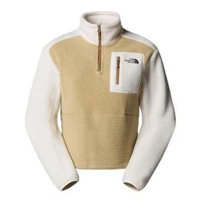 Abbildung von The North Face Yumiori ¼ ZIP Fleecepullover, Damen, Größe: XL, Khaki stone/white dune/utility brown