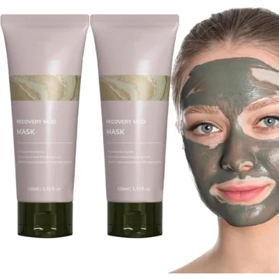 Abbildung von Relief Mud Mask Deep Cleansing &amp; Hydrating Clay Face Mask, Recovery with Boryeong Mud, Korean Pore Oil Control, Nourishing Moisturizing Facial (2 Pcs)