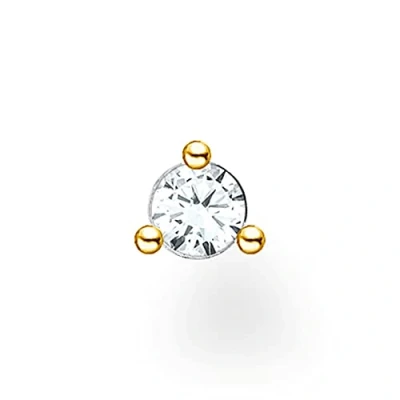 Abbildung von Thomas Sabo Einzel Ohrstecker Weißer Stein vergoldetes Silber H2197 414 14