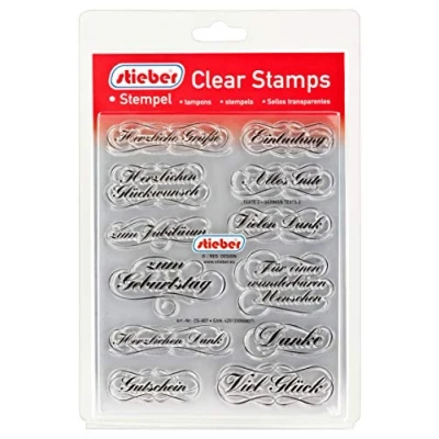 Abbildung von stieber Clear Stamps Transparente Stempel Sets (Bitte gewünschtes Motiv/Thema unten auswählen!) (TEXTE 2 German Texts 2)