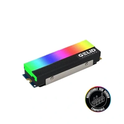 Abbildung von Gelid Solutions Glint ARGB M.2 SSD Kühler Passend für 2280 Sync 73 x 24 15 mm Aluminium