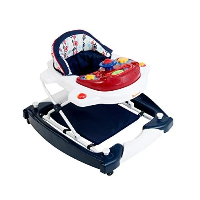 Abbildung von Baninni Classic 2 in 1 retro red Lauflernhilfe Baby mit Rollschaukel Licht, Musik, Spielcenter Esstisch klappbar ab 6 Monate