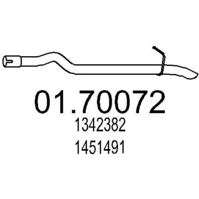 Abbildung von MTS 01.70072 Abgasrohr 900 hinten für Endschalldämpfer FORD: Transit Connect Mk1 Kastenwagen, Tourneo