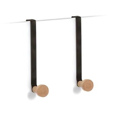 Abbildung von Zeller 13835 Türhänger Set, 2 tlg., Metall/Holz, schwarz, ca. 3 x 8 18 cm