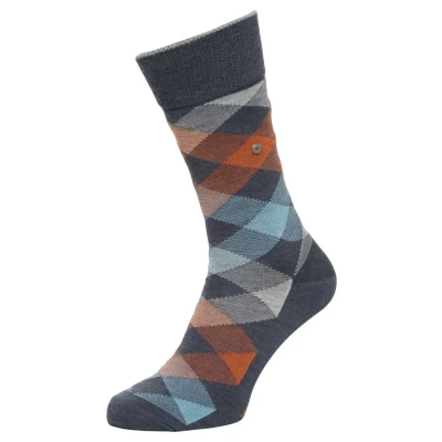 Abbildung von Burlington Herren Socken Newcastle M SO Wolle gemustert 1 Paar, Blau (Dark Blue Melange 6688), 40 46