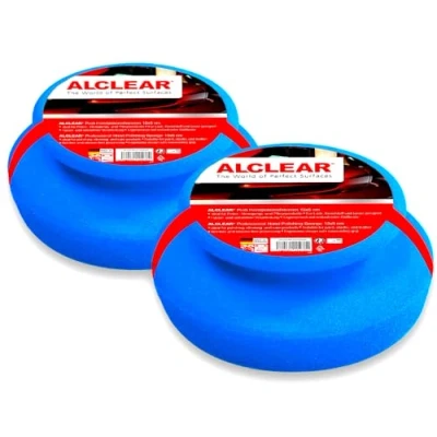 Abbildung von ALCLEAR 5713050M Auto Profi Handpolierschwamm, 2 Stück, 130x50 mm mit umlaufender Griffleiste für Wachse, Polituren, Kfz Lackreiniger, Politur Set, statt Poliermaschine, Farbe blau