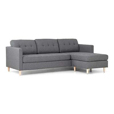 Abbildung von Dynamic24 Ecksofa Mars grau Stoffsofa Eckgarnitur Couchgarnitur Couch Sofa Wohnlandschaft