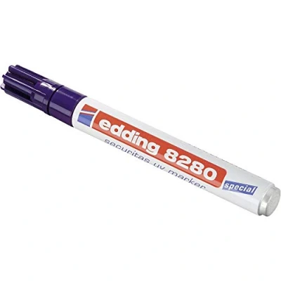 Abbildung von edding 8280 Securitas UV Marker farblos 1 Stift Rundspitze 1,5 3 mm Schwarzlichtmarker zum versteckten Markieren von fast allen Materialien unsichtbares Schreiben, Geheimstift, Geocaching