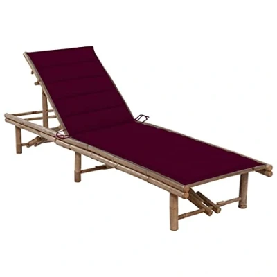 Abbildung von vidaXL Garten Sonnenliege mit Auflage Gartenliege Gartenmöbel Liege Saunaliege Strandliege Liegestuhl Relaxliege Freizeitliege Bambus