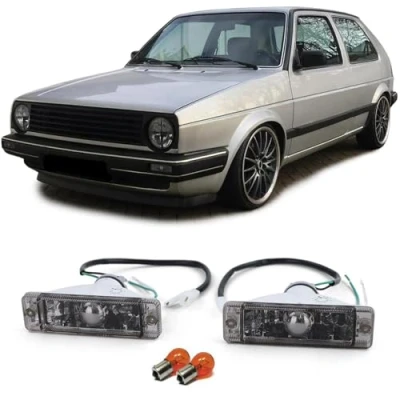 Abbildung von Tenzo R Klarglas Blinker mit Standlicht Schwarz Smoke für VW Golf 1 2 Jetta Polo 86C