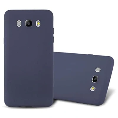 Abbildung von Cadorabo Hülle kompatibel mit Samsung Galaxy J7 2016 Schutzhülle TPU Silikon Case Frost Design Slim Kratzfest Weiche Gummi Rundumschutz für in Blau