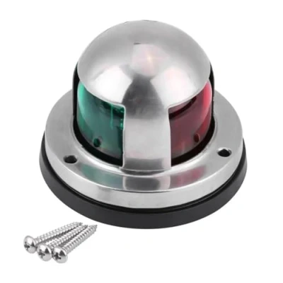 Abbildung von TYZK 2 in 1 LED Navigationslicht, 12 V, Schiffsleuchte für Bootsdeck, aus Edelstahl mit Schrauben
