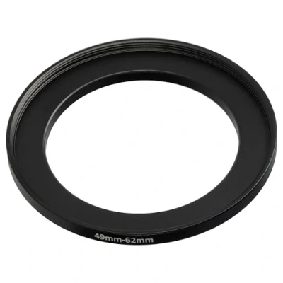 Abbildung von vhbw Step Up Ring Adapter von 49 mm auf 62 für Kamera Objektiv Filteradapter, Metall, Schwarz