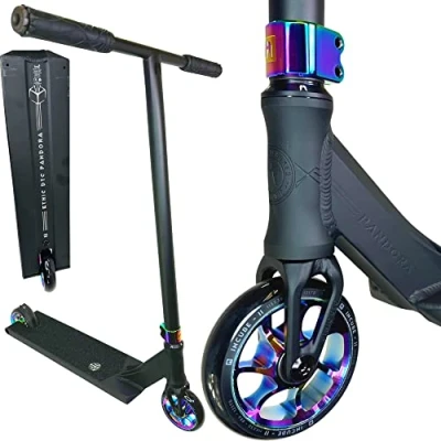 Abbildung von F26 Ethic DTC Erawan I Pandora V2 Stunt Scooter Höhe 80 90cm Leichter Park Hybrid Street Tret Trick Kinder Roller Lightweight Freestyle (Pandora, Neochrome, M 85cm)