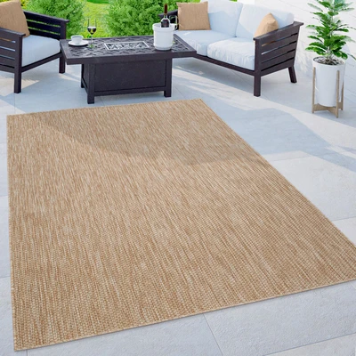 Abbildung von Home affaire Teppich &quot;Venedig&quot;, rund, 5 mm Höhe, In und Outdoor geeignet, Flachgewebe, Sisal Optik, Wohnzimmer, Wetterfest &amp; UV beständig, für Balkon, Terrasse Wintergarten, besonders flach, auch Küche, Esszimmer Wohnzimmer geeignet