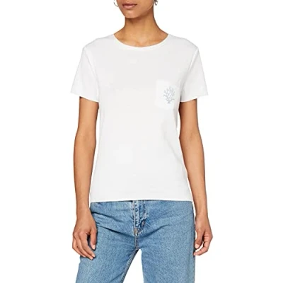 Abbildung von Yargıcı Damen Embroidery Detail Knitwear T Shirt, Elfenbein (Off White 037), Medium