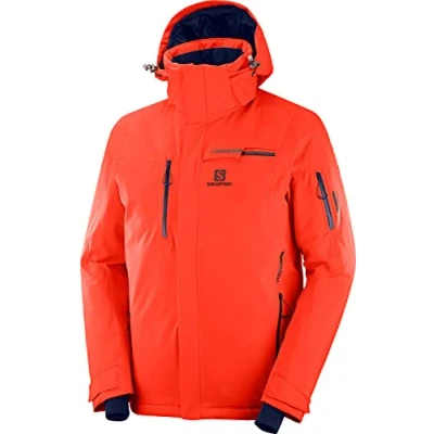 Abbildung von Salomon Herren Ski Jacke mit Kapuze, BRILLIANT JKT M, Synthetik, rot (Cherry Tomato), Größe: S, LC1192400