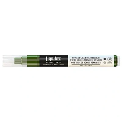 Abbildung von Liquitex 4620224 Professional Paint Marker, Acrylmarker mit hochpigmentierte Acrylfarbe auf Wasserbasis für den Innenbereich &amp; Außenbereich, feine Spitze Hookers Grün permanent Farbton
