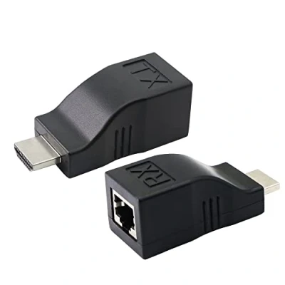 Abbildung von PNGKNYOCN HDMI zu RJ45 Adapter, Ethernet Netzwerksignal Extender Sender und Empfänger Adapter auf Cat 5e / 6 1080p, bis 30 m, für HDTV PS4 STB 4K 2K