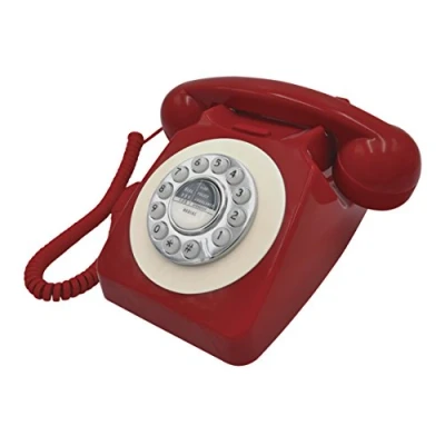 Abbildung von Benross 44510 Klassisches Telefon im Retro Vintage Stil, Rot