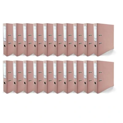 Abbildung von Netuno 20x Akten Ordner glänzend Pastellrosa DIN A4 Ekobox Premium Edition 2 Ring Mechanik Ringorder 75 mm Kunststoff breit Büroordner Plastikordner Briefordner Ringmappe breiter Aktenordner