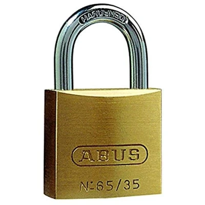 Abbildung von ABUS 65/40HB63 KD, Herkömmliches Vorhängeschloss, Tastensperre, Unterschiedliche Schließung, Messing, Gehärteter Stahl