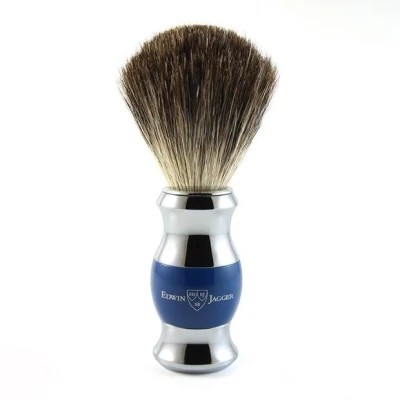 Abbildung von Edwin Jagger Pinsel Shaving Brushes Pure Badger Blue &amp; Chrome Plated