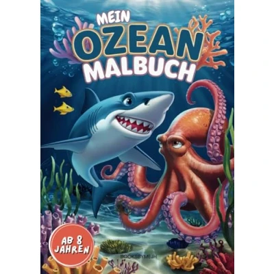 Abbildung von Mein Ozean Malbuch für Kinder ab 8 Jahren mit 50 einzigartigen Ausmalbildern spielerisch und kreativ die faszinierende Unterwasserwelt entdecken.