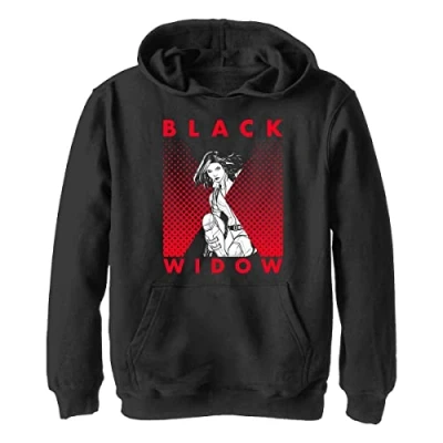 Abbildung von Marvel Jungen Black Widow: Film Halftone Widow Hoodie, Schwarz, M