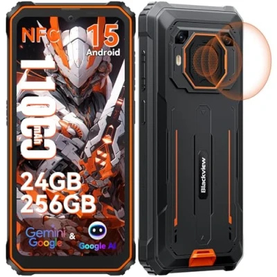 Abbildung von Blackview BV6200 Plus Outdoor Handy 11000mAh 24GB+256GB/2TB, Android 14 Smartphone Ohne Vertrag, 98DB Lautsprecher, 6.56&quot; 90Hz, IP69K Wasserdicht,Baustellenhandy, 16MP+13MP/Dual 4G/OTG/GPS/NFC