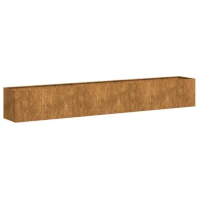 Abbildung von vidaXL Pflanzkübel Rostig 280x40x40 cm Wetterfester Stahl, Pflanzschale, Garten Pflanzkübel, Outdoor Pflanzgefäß, Hochbeet, Pflanzgefäß