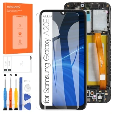Abbildung von Arbilato Ersatzbildschirm für Samsung Galaxy A20e A202F A202F/DS LCD Display Touch Digitizer Assembly Reparaturteile (Schwarz mit Rahmen, 5,8 Zoll)